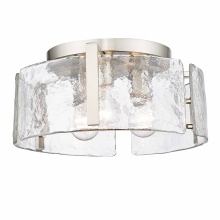 Golden 3164-FM PW-HWG - Golden Lighting Aenon 3-light Flush Mount in Pewter